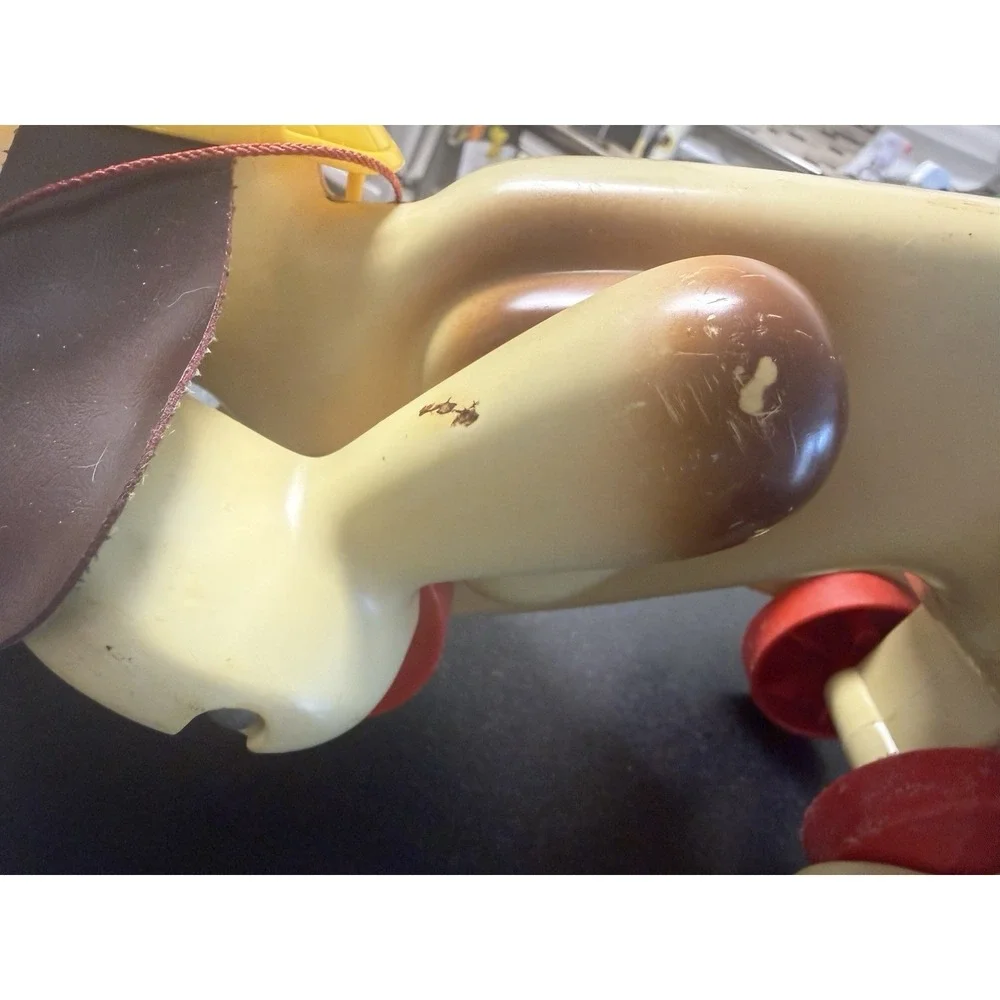 Vintage 1974 Hasbro Romper Room Digger Dog Pull Toy W/Original String-Works